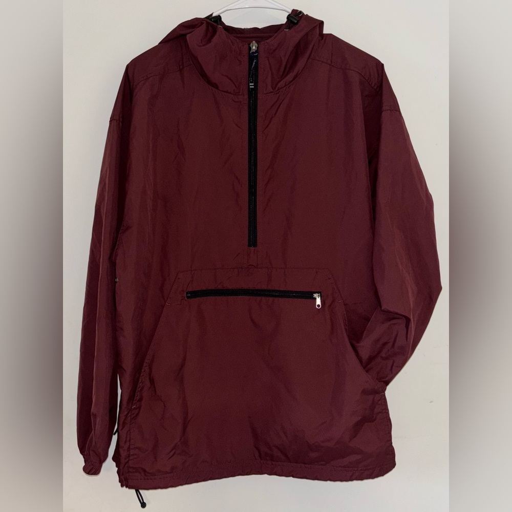 Sporty Red Utility Jacket with Hood